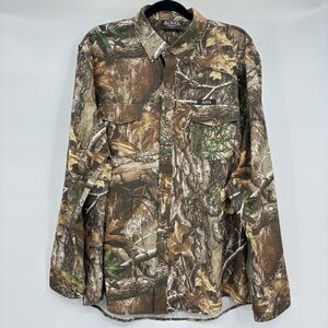 Von Dutch Men’s Camo Hardwoods Long Sleeve Hunting Shirt Top Button Up XL NWOT